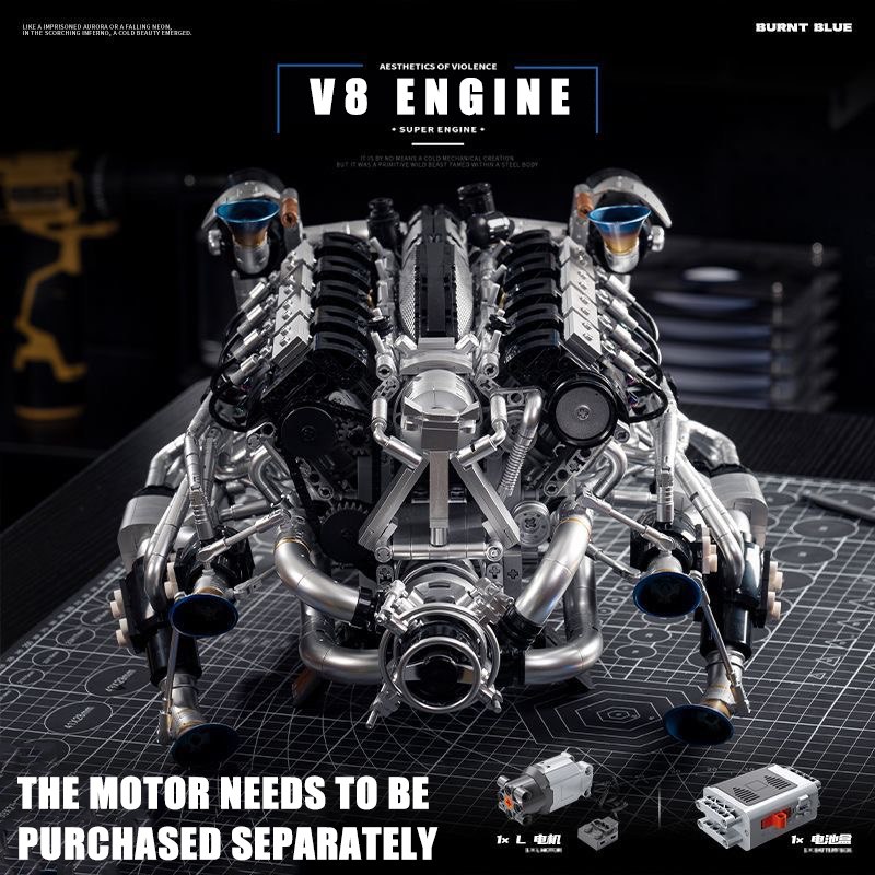 MOC Supercar V8 Engine Buildin - Model Kit Engine recension och pris