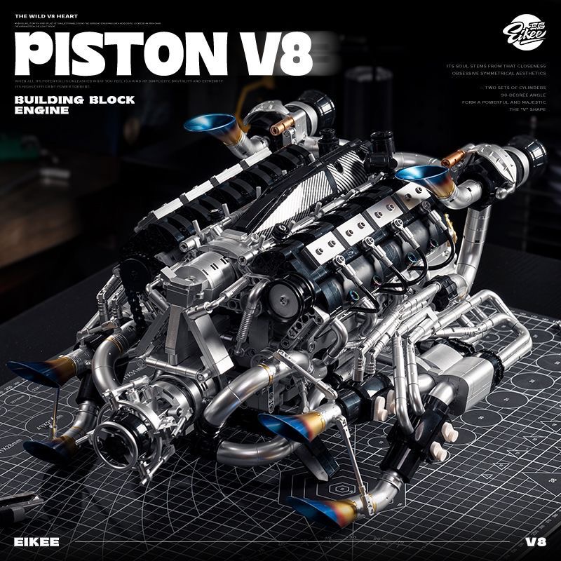 MOC Supercar V8 Engine Buildin - Model Kit Engine recension och pris
