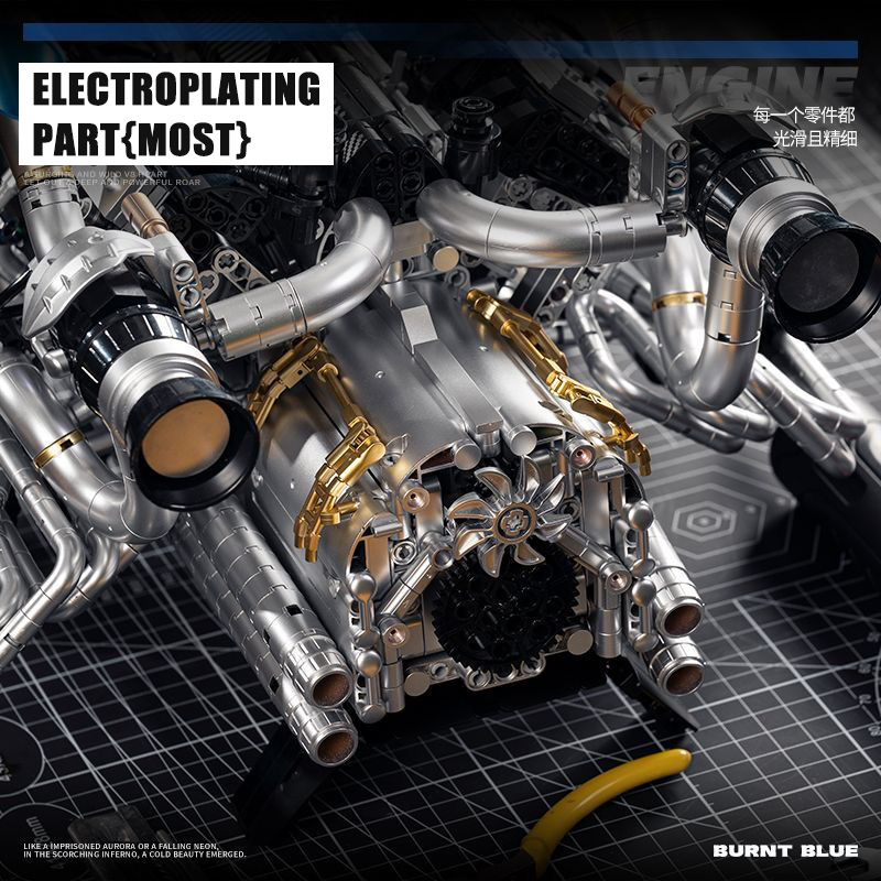 MOC Supercar V8 Engine Buildin - Model Kit Engine recension och pris
